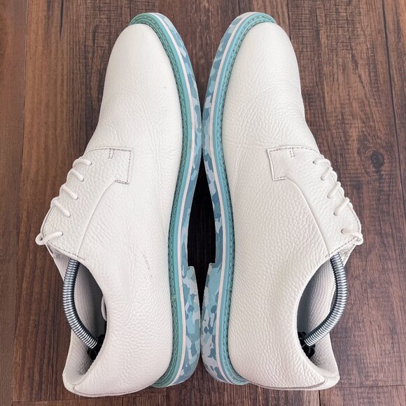 G/Fore Gallivanter Camo Sole Leather Golf Shoe G4MF23EF02 Size 13 White Blue - Picture 6 of 16